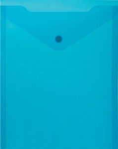 Папка -конверт A5с кнопкой, вертикал проз син 0.18мм, 10 шт.уп 1011842