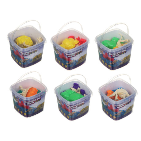 ХОББИХИТ Набор для творчества "Кинетический песок с формочками", 7,5х6,5х7см, 6 цветов