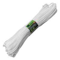 Шнур вязаный полипропиленовый с серд. белый, 4 мм, L 20 м, Сибртех
