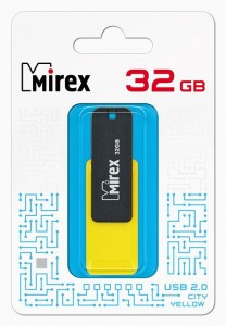 Флэш-диск USB 32 ГБ  Mirex CITY YELLOW 32GB (ecopack)