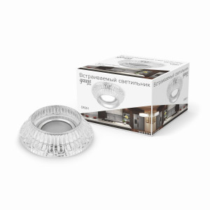 Gauss CR051 св-к встр. MR16 Круг стекло огранка U 100(65)x55 Кристалл/Хром