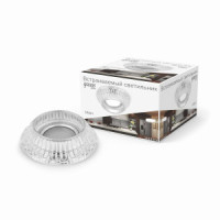 Gauss CR051 св-к встр. MR16 Круг стекло огранка U 100(65)x55 Кристалл/Хром