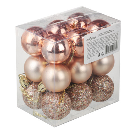 СНОУ БУМ Набор шаров 3 см, 18 шт, розовый, 26-167