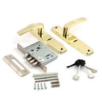 Замок врез ЗВ9-8/13.СП2.РФ8 с ручками (Латунь) сувальдный Рязань \9