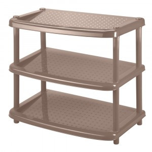 Этажерка д/обуви "ПАОЛА" 3 полки 490x310x545 мм коричневый 431240314 Бытпласт