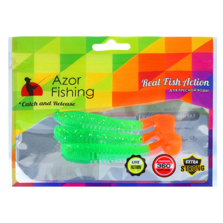 AZOR FISHING Приманка силиконовая "Шустрик", 8см, 5шт, 5 цветов