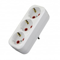 AY-KA (АЙКА) разветвитель (тройник) 3роз. 16A 250В белый, земля, линейный (Турция) 7713400