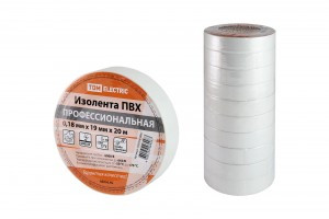 TDM Изолента 19/20 ПВХ профессиональная 0,18х19мм Белая 20м (10!) SQ0526-0061