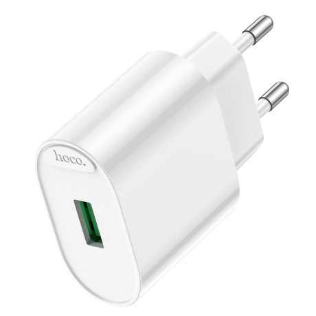 hoco. Зарядное устройство модель C109A, USB-A QC 20W, цвет: белый
