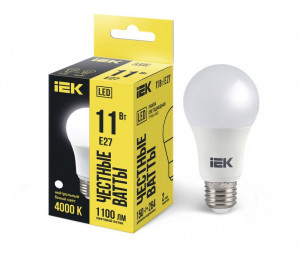 IEK лампа св/д ЛОН A60 E27 11W(1100lm) 4000K 4K 120x60  матовая LLE-A60-11-230-40-E27