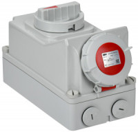 IEK силовая  розетка ССИ-814 (CEE) стац. с механ.блокировкой 3P+PE 16А-6ч 380В IP67 PSR12-016-4-5-67