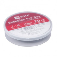 EKF SafeFlex Pro 33+ Изолента ПВХ 19/20 черная (профес.) 0.18х19 мм, 20 м (-45+105°С) plc-iz-sfpro-b