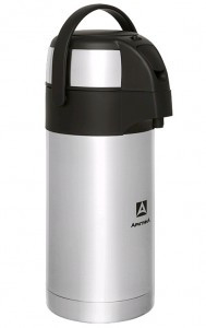 Термос с пневмонасосом Арктика 501-2500, 2,5л, нерж. сталь, сохраняет тепло 24ч.