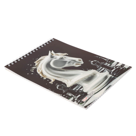 Блокнот А5, 40 листов, офсет, обложка картон, спираль, в клетку, в ассортименте