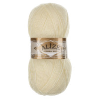 Пряжа Angora gold/Ализе 100г/550м 10 % мохер 10 % шерсть 80 % акрил (01-кремовый)