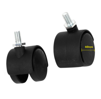 Колесо мебельное пластик с резьбой Ø 40мм