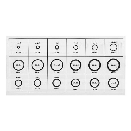 ЕРМАК Набор резиновых прокладок 279шт