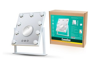 "Camelion M283-DL C01 св/д зеркало 5W 2-4-6K 220V, сенсор/диммер 300x360 пластик/металл, белый