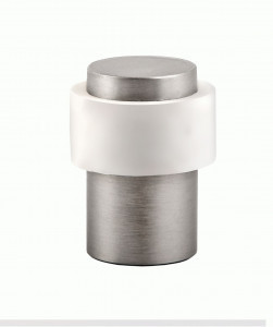 Ограничитель дверной РЕНЦ напольный, никель супер матовый/белый INDS 34 MSN/White