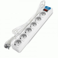 DOMTOK Сетевой фильтр (удл.) ПВС 3х1 6роз. 1.8м 10А белый земля,выкл, автомат (15!) 2515