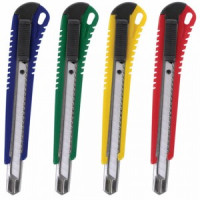 Нож канцелярский 9 мм STAFF "Profit", усиленный, металлические направляющие, автофиксатор, ассорти,