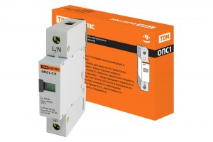 TDM ОПС1-C разрядник 1P In=20kA Un=400B Im=40kA SQ0201-0005