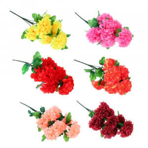 LADECOR Букет искусственных цветов в виде георгины крупной, 40-45 см, 6 цветов