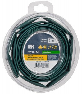 IEK термоусадка трубка ТТУ нг-LS 6/3 зеленая (2м/упак, цена за уп) ТУТ UDR12-006-003-002-K06-T