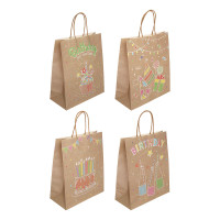 Пакет подарочный тм Fntastic, крафт, 120г, L 24,5x31x10,5см, бумага, 4 дизайна