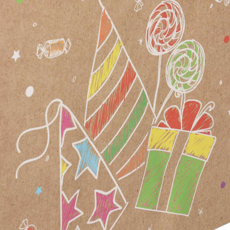 Пакет подарочный тм Fntastic, крафт, 120г, L 24,5x31x10,5см, бумага, 4 дизайна