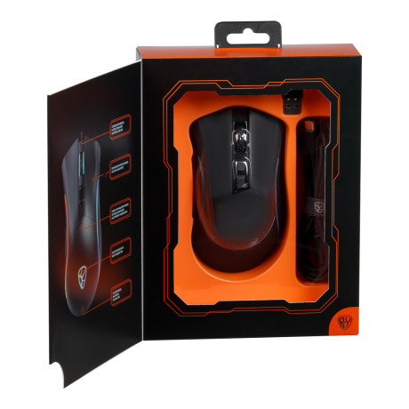 BY Игровая мышь беспроводная Rocket 2.4 ГГц, 10000dpi,500мАч,7D,PMW3325,RGB,220см