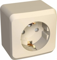 Systeme Electric Этюд роз. ОУ 1 мест. крем. (пл.осн., земля, штор.) PA16-004K (17!)