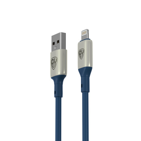 BY Кабель для зарядки Space Cable Pro iP, 2.4А, 1м, Быстрая зарядка, штекер металл, синий