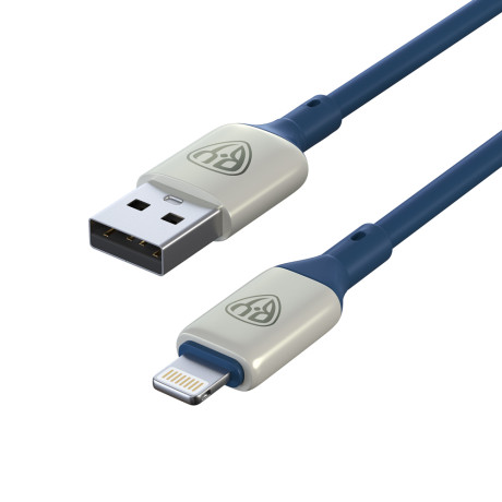 BY Кабель для зарядки Space Cable Pro iP, 2.4А, 1м, Быстрая зарядка, штекер металл, синий
