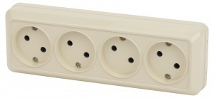 ЭРА Intro Quadro роз. ОУ 4 мест 16А, 250В, IP20, слоновая кость 2-207-02 0941