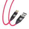 BY Кабель для зарядки Светящийся iP, 1м, 2.4А, Быстрая зарядка, подсв. оранжевая, Герои, ЕРМАК