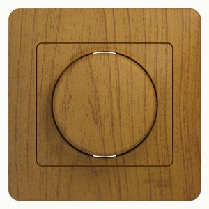Systeme Electric GLOSSA диммер поворотный СУ 1 кл. темный дуб 250В (пласт. осн. 300Вт) GSL000534 (+)