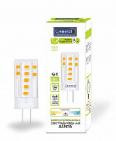 General G4 12V 5W(370Lm) 4500K 4K 16x45 пластик. прозрач. инд.уп. GLDEN-G4-5-P-12-4500 661534