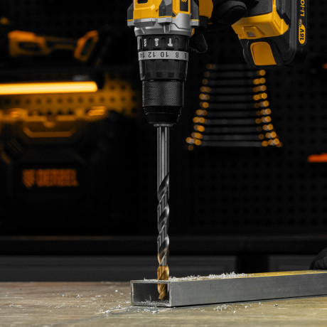 Сверло спиральное по металлу 12 x 205 мм, Р6М5, Golden Tip, удлиненное Denzel