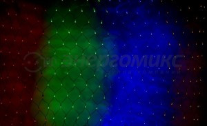 Гирлянда-сетка ул. 1х1,5м, черн. ПВХ, 160LED разноцветн.215-119 Neon Night