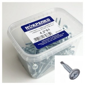 Саморез с прессшайбой со сверлом 4,2*51 (100 шт EC) (цена за уп) НАКРЕПКО 201007