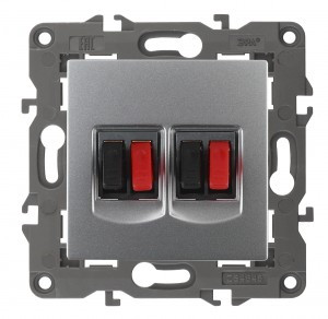 ЭРА 14 Elegance мех. роз. СУ аудио двойная, алюминий 14-3112-03 автоклеммы 4339