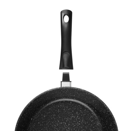 СЛАВЯНА Калина Сковорода литая глубокая d26см, антипригар.покрытие "мрамор", съемная ручка, индукция