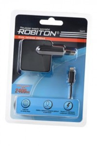 Б/п Robiton App05 Charging Kit 2.4A Iphone/Ipad DC/DC (5V 2.4A) импул.,Iphone шт,USB, BL142