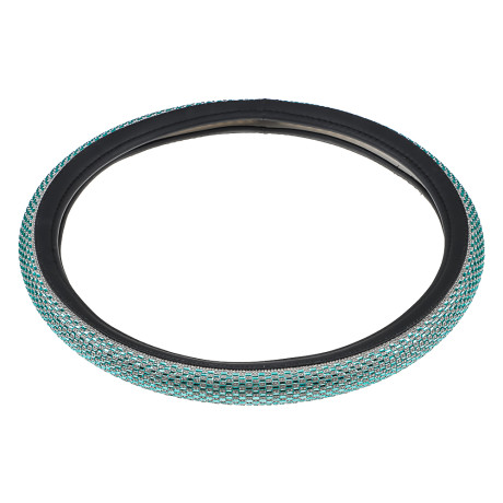 Ермак Оплетка руля, кристаллы, голубой, размер M, полиуретан(PU)