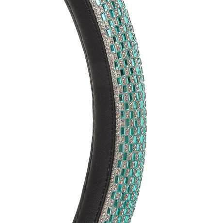 Ермак Оплетка руля, кристаллы, голубой, размер M, полиуретан(PU)