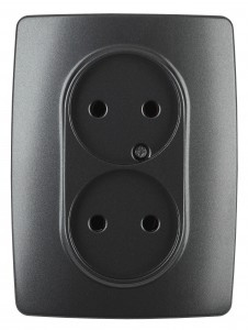 ЭРА 12 роз. СУ 2 мест. 16А антрацит, автоклеммы 12-2107-05 0904