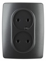 ЭРА 12 роз. СУ 2 мест. 16А антрацит, автоклеммы 12-2107-05 0904