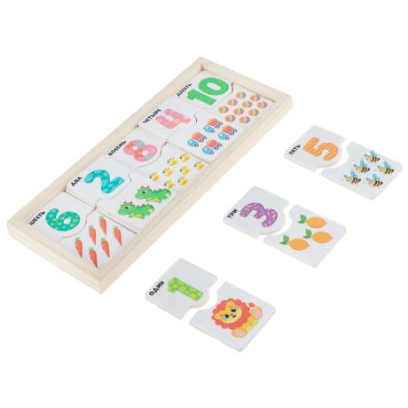 ИГРОЛЕНД Развивающий набор "Первый счет", дерево, 21х8,5см