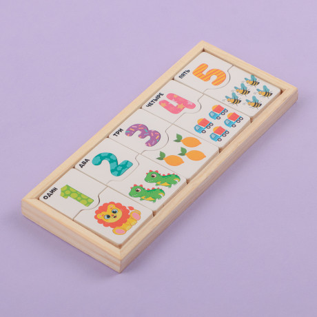 ИГРОЛЕНД Развивающий набор "Первый счет", дерево, 21х8,5см